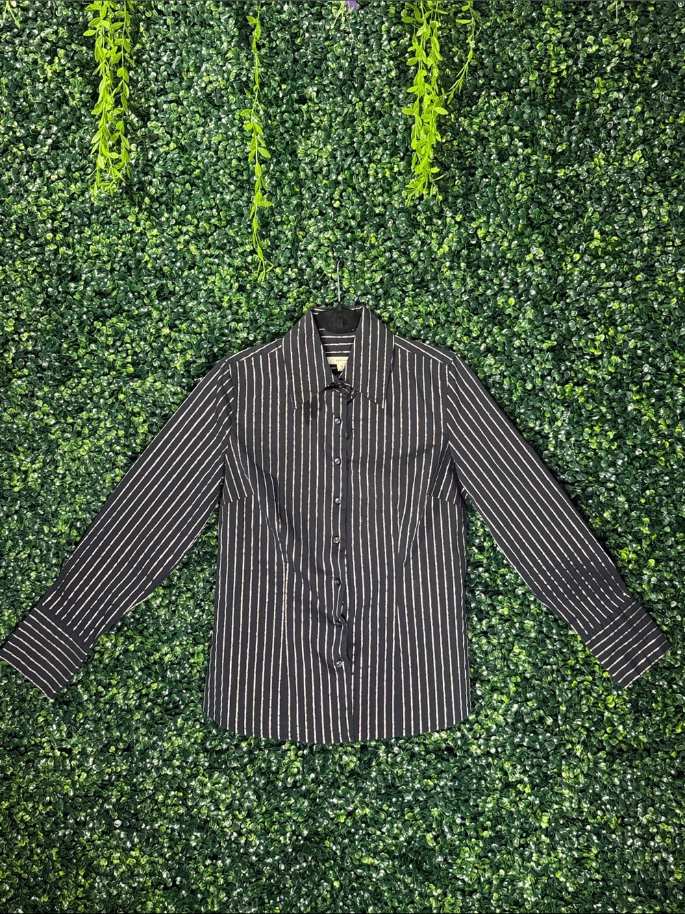 Merona Black Pinstripe Button-Down Shirt